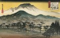 evening view of a temple in the hills Utagawa Hiroshige Japanese